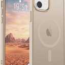 SUPFINE Magnetic for iPhone 12 Mini Case & iPhone 13 Mini Case (Compatible with MagSafe) (Military Grade Drop Protection) Slim Translucent Matte Shockproof Phone Cover,Desert Gold