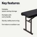 Amazon Basics 6ft Folding Bench for Indoor & Outdoor Use with Carrying Handle, Black