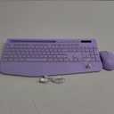 SABLUTE Wireless Keyboard and Mouse Combo, 9 Backlit Effects, Wrist Rest, Phone Holder, 2.4G Lag-Free Ergonomic Keyboards, Rechargeable Silent Cordless Set for Computer, Laptop, Mac, WindowsPurple