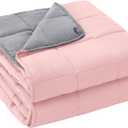 yescool Weighted Blanket for Adults (15 lbs, 60" x 80", Pink Grey) Cooling Heavy Blanket for Sleeping Perfect for 140-160 lbs, Queen Size Breathable Blanket with Premium Glass Bead, Machine Washable
