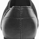 Black Slip-on Jazz Shoes Elastic Leather Sole Dance for Men Womens (13.5W / 12.5M)