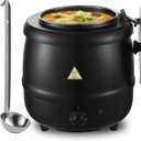 Commercial Soup Warmers Soup Kettle with Stainless Steel Hinged Lid and Detachable Insert Pot for Restaurants and Party, Home, Catering