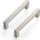 Ravinte 20 Pack 4-1/2 Inch Kitchen Square Cabinet Handles Satin Nickel Pulls Brushed Nickel Kitchen Cabinet Hardware Handles for Cupboard Drawer Pulls