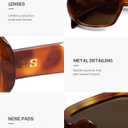 SOJOS Retro Oval Polarized Sunglasses for Women Men 90s Vintage UV400 Protection SJ2621 (Yellow Tortoise Frame/Brown Lens)