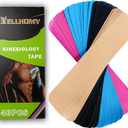 PRO Precut Kinesiology Tape  40 Strips 4 Colors (2"x10"), Latex-Free Cotton Athletic Tape, Waterproof & Elastic Sport Tape for Joint Stability, Muscle Pain Relief, Athletic & Daily Recovery