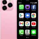 XS15 3G Mini Smartphone 3.0 Inch WiFi GPS China Mobile RAM 2GB ROM 16GB Quad Core Android 8.1 Cell Phones 3D Glass Slim Body HD Camera Dual Sim Cute Palm Smartphone (Pink) | Mini Size