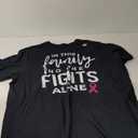 in This Family no one Fights Alone Breast Cancer Gift T-Shirt, Small