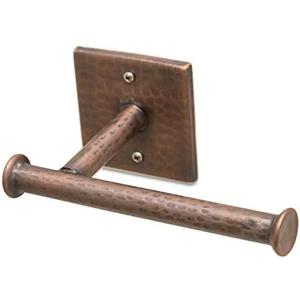 Monarch Abode Traditional Hand Hammered Wall Toilet Paper Holder for Bathroom, Bathroom Toilet Paper Holder Wall Mount, 7-inch Tissue Roll Wall Mount Organizer, Antique Copper Finish