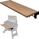 Iron Forge Tools 36.5x12 Wood Folding Grill Shelf Accessory - Charcoal Grill Accessories for Pellet Smoker Barbeque - Compatible with Traeger Pro 34, Pro 780, Ironwood 885 Series Texas Elite, Eastwood (Brown)