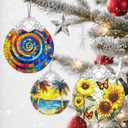 Stained Glass Ornament, Christmas Ornament, Hanging Ornaments for Home Decor & Christmas Tree Ornaments  Exquisite Holiday Decor, Xmas Gifts & Holiday Present - Rainbow Spiral