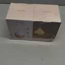 SALKING Essential Oil Diffuser, 100ml Small Aromatherapy Diffuser with Auto Shut-Off Function, Ultrasonic Diffusers for Essential Oils, Cool Mist Humidifier with Warm White Lights, for Office Home (White + Wooden Grain)