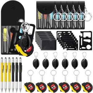 30 Pcs Mini Tape Screwdriver Keychain Set Christmas Men Gifts Bulk Adult Party Favor Multitool Pen Card Tool LED Light Keychain