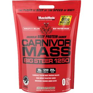 MuscleMeds Carnivor Mass Chocolate Big Steer 1250, 15 Lb (Packaging May Vary), Best By 08/28