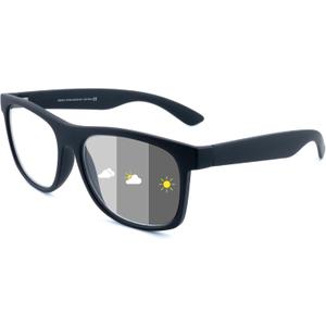 Photochromic Reading Glasses for Women Men, Womens Mens Full Reading Sun Glasses Variable Tinted Readers Grey Color Lens Black Frame, +1.50