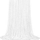 YAXINRUI 72 PCS White Mardi Gras Beads, 33" White Bead Necklaces Party Costume Necklace Round Parade Throw Beads in Bulk for Mardi Gras Christmas Festive Events, Party Favors