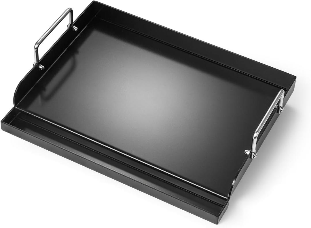 17 x 13 Inch Flat Top Cast Iron Griddle for Gas Grill Griddle