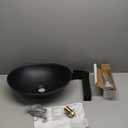 Bathroom Vessel Sink Oval Black With Faucet And Drain Combo Above Counter Washing Bowl Waterfall Faucet Mixer Brass Tap Set