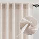 MIULEE Natural White Linen Curtains 108 Inches Long for Bedroom Living Room, Soft Thick Linen Textured Window Drapes Semi Sheer Light Filtering Rod Pocket Back Tab Cream Ivory Modern Look, 2 Panels (52"W x 108"L (Pack of 2), Natural Linen White)