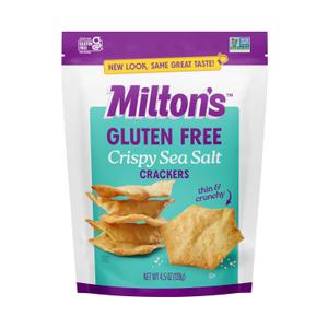 Milton's Gluten Free Crackers, Crispy Sea Salt - Non-GMO Project Verified, Kosher, Certified Gluten Free Snack, 5 Grains In Every Bite - 4.5 Oz