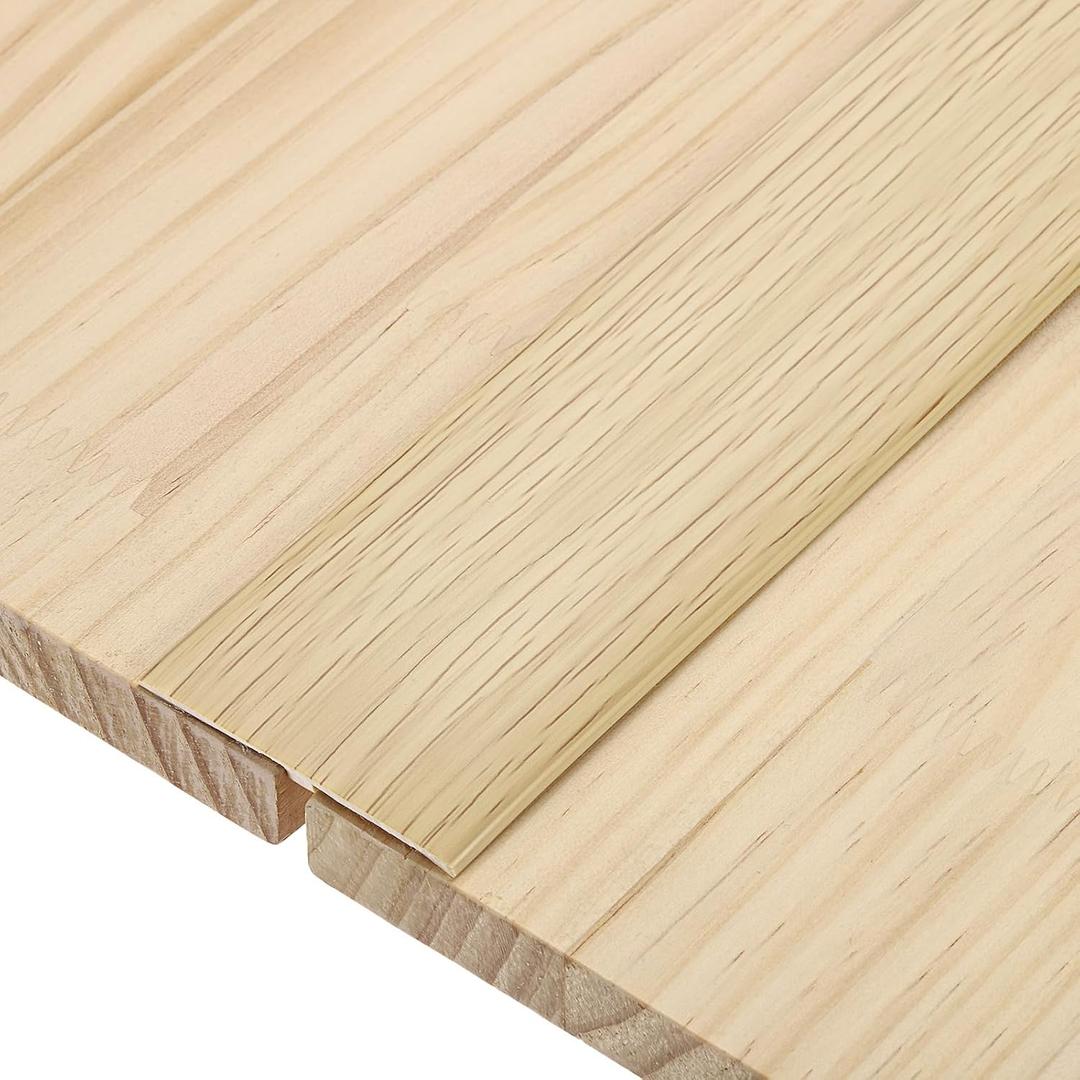 uxcell T-Molding Transition Strips, 9.84 ft x 1.97" (L x W) PVC Floor Flat Divider Strip Self Adhesive Vinyl Flooring Edging Trim for Joining Floor Gaps Doorways, Maple Wood Grain
