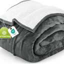 Utopia Bedding Sherpa Blanket Twin Size (Grey, 60x80 Inches) - Soft Lightweight Plush Fleece Reversible Winter Blanket for Bed, Sofa, Couch, Camping and Travel