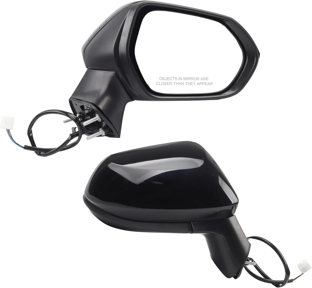 Dasbecan Passenger Side Mirror Compatible with Toyota Corolla 2020-2025 Sedan Power Adjustment Manual Fold Non-Heated Paint to Match Right Rearview Door Mirror Assembly Replace TO1321391 3Pins Black
