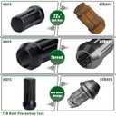 32pcs M14x1.5 Lug Nuts Spline Black, 14x1.5 Aftermarket Wheel Lug Nuts for F150 F250 F350 Silverado Sierra Ram 2500 3500 with 1 Socket Keys Long Extended