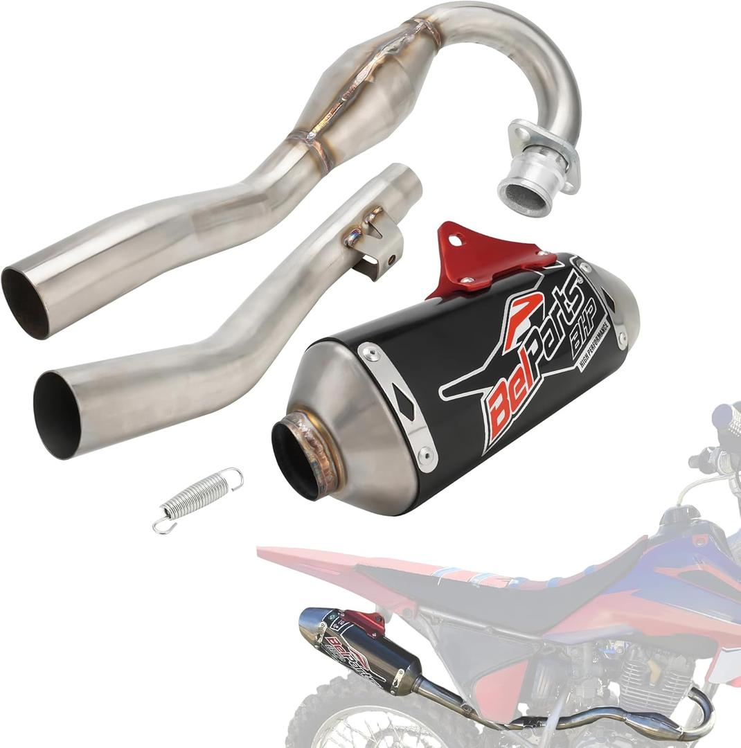 JFG RACING Dirt Bike Exhaust,Slip On Exhaust Muffler Pipe Full Kit for Hawk 250 RPS/CRF230F 2003-2017/DRZ125-Black