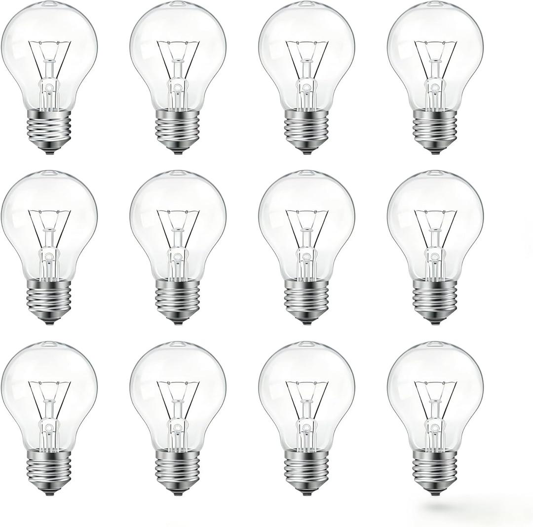 40 Watt Incandescent Light Bulbs, A19 40W Light Bulb, Dimmable, 2700K, Soft White, 12 Pack