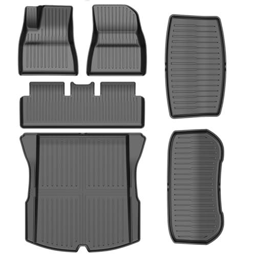 6PCS All-Weather TPE Floor Mats & Cargo Liner Set - Compatible with 2024-2026 Model 3 Highland/ Standard | Custom Fit Anti-Slip Interior Protection