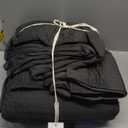 EVERGRACEHOME Cotton Sateen Quilt Set King Size, Pre-Washed Cotton Channel Stitch Coverlet Bedspread, 3 Pieces Lightweight Soft Bedding Sets for All Season, with 2 Pillow Shams, Washed Black (King/Cal King (108" x 96"))