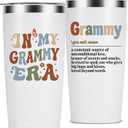 Tumbler with Lid & Straw - Unique Grammy Gift for Birthday, Christmas, Mother's Day - Stainless Steel Vacuum Insulated Cup with Straw Brush, Perfect Mom Gifts for Women