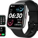 Tensky Smart Watch for Men/Women Android & iPhone, Alexa Built-in, 1.8" Touch Screen Fitness Tracker with Answer/Make Calls, 3ATM Waterproof Heart Rate/Sleep/SpO2 Monitor, Pedometer, 100+ Sport Modes (Black)