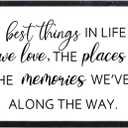 Comurdyo The Best Things in Life Sign 32''12'' Framed Wood Memories Inspirational Quotes Wall Decor Vintage Farmhouse Wedding Gifts Sign Wall Art for family Home Bedroom (Black)