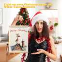 LZYRF Funny Adorable Santa Claus Reindeer Wall Art Poster Framed, Funny Christmas Decor, Cute Christmas Winter Holiday Canvas Prints Wall Decor for Home Bedroom Living Room, 12x16 Inch Set of 2