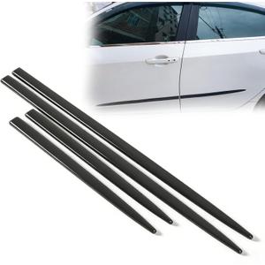 Black Car Door Side Body Guards, 4PCS Body Side Trim Universal Car Door Protector Body Side Door Trim Kit Sturdy ABS Car Body Kit