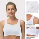ZeroBound Women's Sports Bra High Impact Large Bust Full Coverage Workout Bras Adjustable Wirefree NO Padded Bra (White, L)