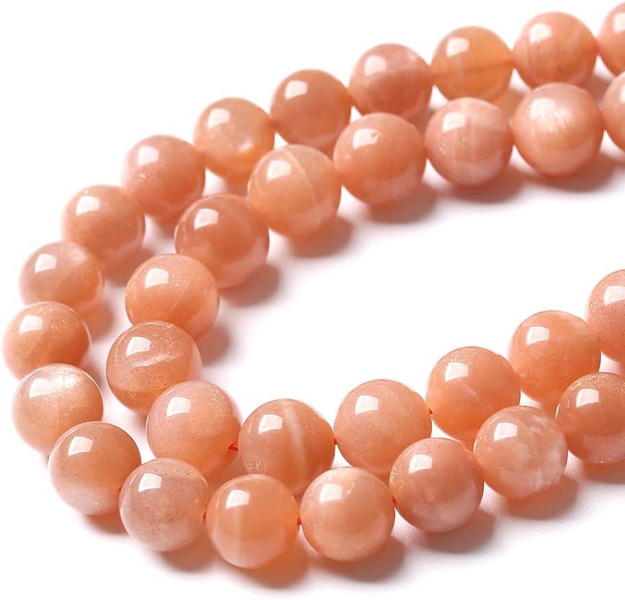 10MM 36PCS AAA Natural Sunstone Gemstone Beads Round Loose Beads for Jewelry Making Crystal Energy Stone Healing Power DIY Bracelet Necklace 15"(Sunstone Beads, 10mm)