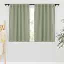 RYB HOME Blackout Curtains for Bedroom, Window Shades Thermal Insulating Privacy Drapes for Living Room Classroom Kitchen Bathroom Dining, Wide 42 x Long 45 inch, Sage, 2 Panels