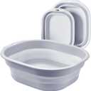 2 Pack Collapsible Wash Basin Set, Foldable Dish Tub, Small Medium Portable Sink for Kitchen, Camping, RV, Baby Bottles, Laundry, Plastic Washbasin -Gray