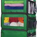 Hanging Travel Organizer, Carry on Luggage Suitcase Organizer, Travel Essentials Portable Travel Shelves Packing Cube for Travel Cruise Small,Green