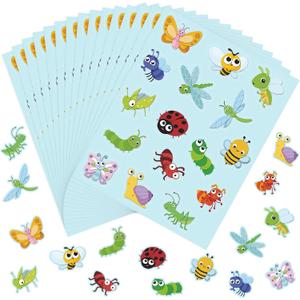 2 x 15 Pcs Cute Spring Insect Stickers, Waterproof and Reusable Butterfly, Bee, Snail Bug Stickers for Kids, School Family Reward Birthday Party Favors Notebook Laptop Invitations Envelope Decor