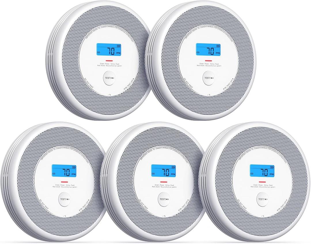 X-Sense Combination Smoke and Carbon Monoxide Detector with Voice Alerts, Smoke Detector Carbon Monoxide Detector Combo with Replaceable Battery, XP0A-SR, 5-Pack