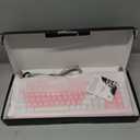 AULA 99 Key Keyboard, Wireless Gaming Keyboard Bluetooth Computer Keyboards Creamy Cute with Number Pad RGB Backlit Tri-Mode BT/2.4GHz/USB-C - Pink
