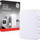 GE Pro 6-Outlet Extender, Surge Protector, Side Access, Wall Tap Adapter, 3-Prong, 1200 Joules, UL Listed, White, 10353
