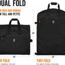 Trifold 66 Inch Women Travel Garment Bag With 7 pockets | Extra Long Wedding Dress, Formal, Evening, Ball Gown | Hanging, Breathable, Foldable | Full Length Traveling Clothes Carry On