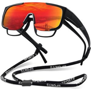 Fit Over Glasses Sunglasses for Men Polarized Sun Glasses Sports Wrap for Driving Cycling Running UV400 Protection