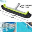 Sepetrel 17.5" Pool Brush Head for Cleaning Walls,Heavy Duty Inground/Above Ground Swimming Pool Scrub Brushes with Premium Strong Bristle & Reinforced Aluminium Back