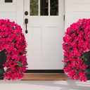 4pc artificial flowers for outdoors faux flowers faux outdoor plants uv resistant artificial outdoor plants 4pc Bougainvillea Artificial Fake Hanging Flowers yard decorations outdoor (4, Rose red)