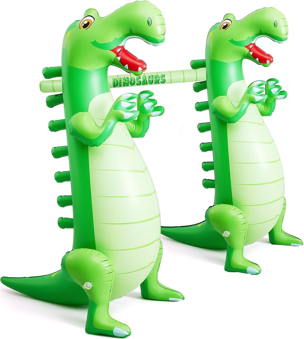 Poen Inflatable Dinosaur Limbo Inflatable Dinosaur Toy Limbo Game for Kids Adults Summer Indoor Outdoor Blow up Dino Theme Christmas Party Games Favors Party Supplies, Pump Not Included